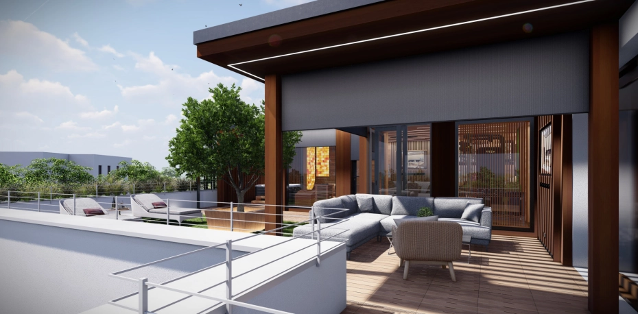 Unikátní penthouse sauna wellness terasa 