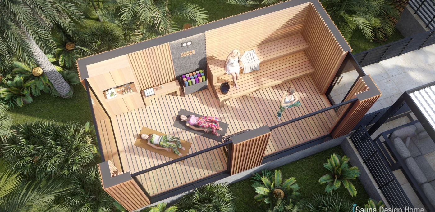 návrh venkovní sauny