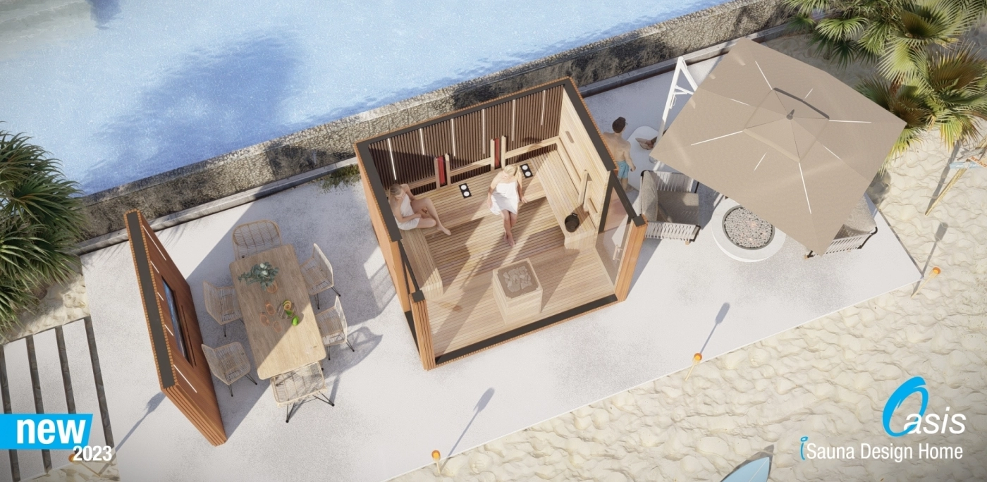 Sauna v exteriéru Oasis z masivního dřeva