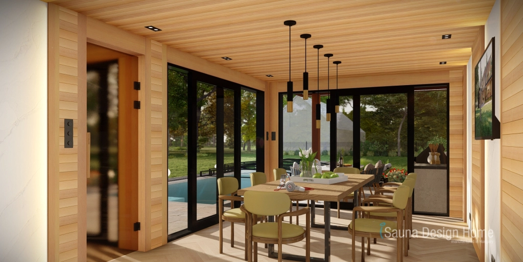 Jídelna s posuvnými dveřmi