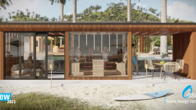 Saunový dům Oasis s posuvnými dveřmi