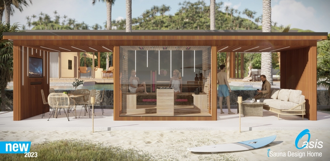 Venkovní saunový dům z masivního dřeva - Oasis