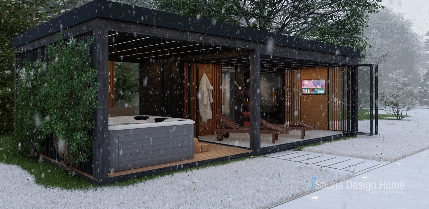 Luxusní saunový domek a vířivka v zahradě