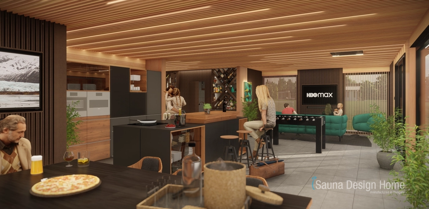 Sauna s odpočinkovým prostorem