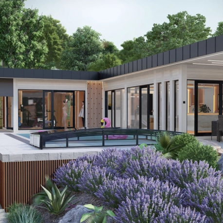 Luxusní venkovní saunový dům