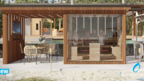 Prémiová exteriérová sauna Oasis s přístřeškem