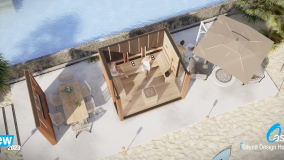 Sauna v exteriéru Oasis z masivního dřeva