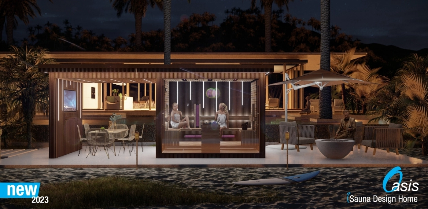 Saunový domek s přístřeškem a TV