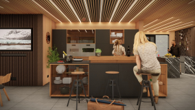 Sauna s barovým pultem