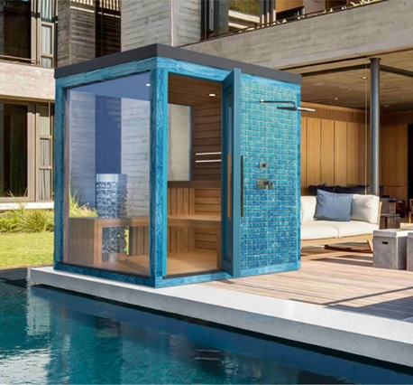 iSauna Color Family – Venkovní kombinovaná sauna se solnou stěnou a sprchou