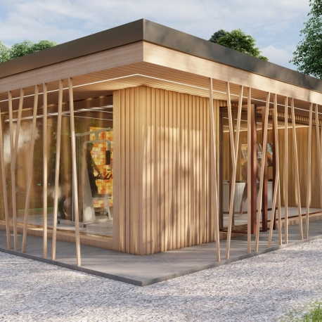 Exkluzivní interiérový a exteriérový design saunového domu