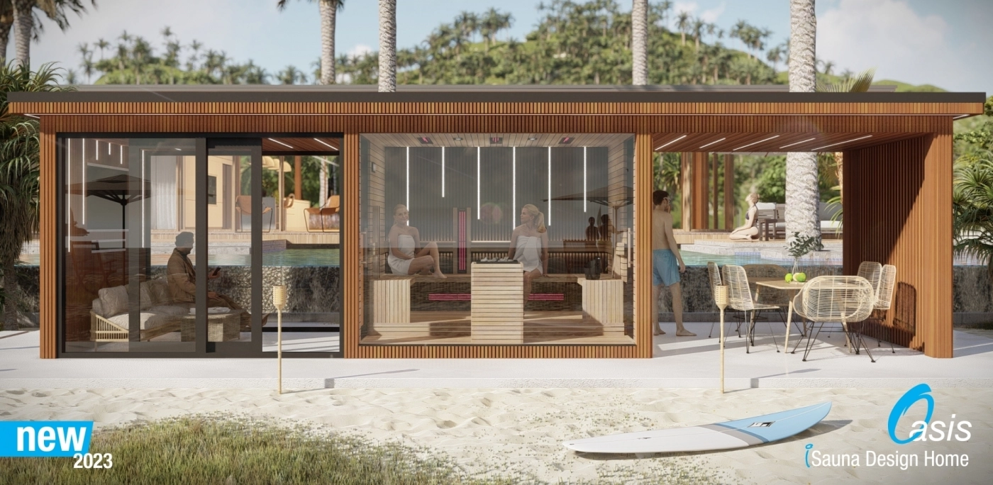 Saunový dům Oasis s posuvnými dveřmi