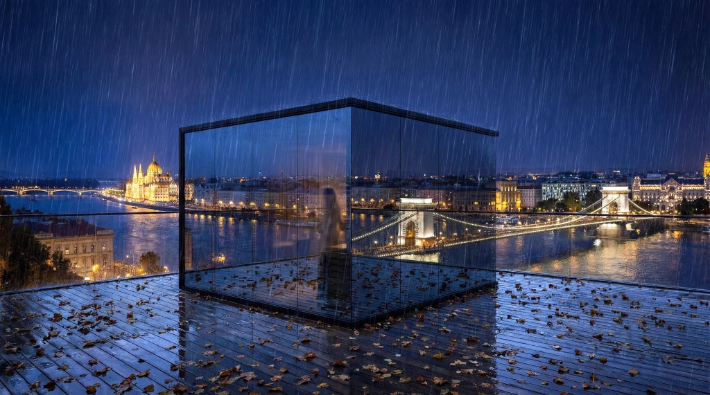 dizajnová zrkadlová sauna